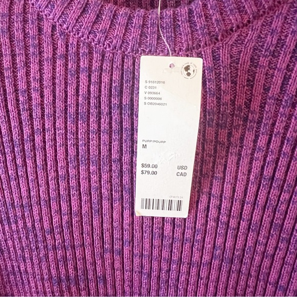Urban Outfitters Purple Marled Ribbed Sweater Flared Sleeves Size Medium NEW - Picture 5 of 9